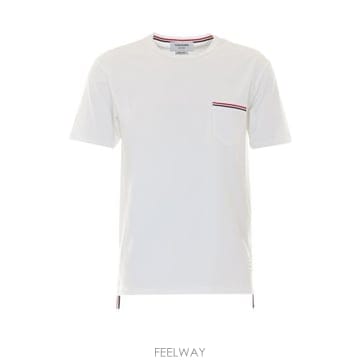 Thom Browne 26FW ����� �̵�� ����Ʈ ���� �� ���� ũ��� Ƽ���� MJS010A 01454100 White26FW ����� �̵�� ����Ʈ ���� �� ���� ũ��� Ƽ����