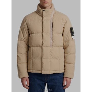 26 F/W 스톤 아일랜드 베이지 코튼 & 나일론 캔버스 다운 자켓  B0022288136