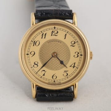 스위스 론진 Longines 150주년 기념 골드 다이얼 여성용 쿼츠
