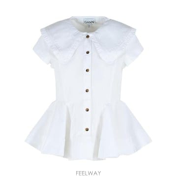 GANNI 26SS ���� ��Ʈ ��ư ���� ���� A1040093151 White26SS ���� ��Ʈ ��ư ���� ���� A1040093151 White