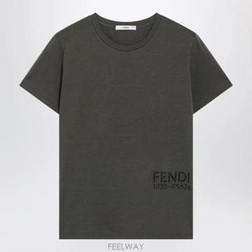 26 F/W 펜디 밀리터리 그린 코튼 티셔츠 WITH 로고 FS638 B0052288280