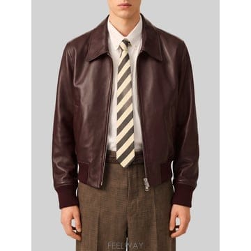 26 F/W 아미 버건디 지퍼 봄버 자켓 HJK850LH0068A23 B0022297346
