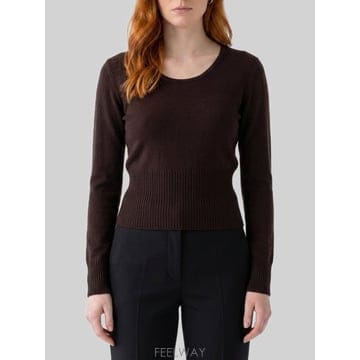 26 F/W 막스마라 다크 브라운 크루넥 VETTA 탑 2621366 B0022297354
