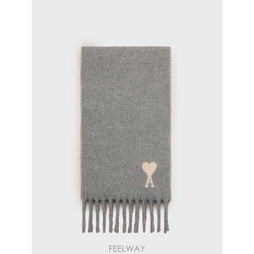 26 F/W 아미 그레이 알파카 아미 드 꾀흐 스카프 USF673AW B0022290345