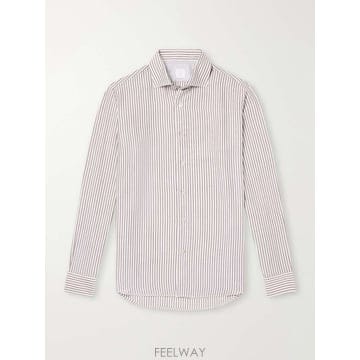 일레븐티 스트라이프 라이오셀 & 코튼블렌드 셔츠