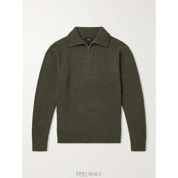 A.P.C 아페쎄 버진 울 하프지퍼 스웨터 WVAXU-H23505 B0082296698