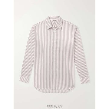 오라리 스트라이프 코튼 & 실크 셔츠 A26AS01CS* B0082296705