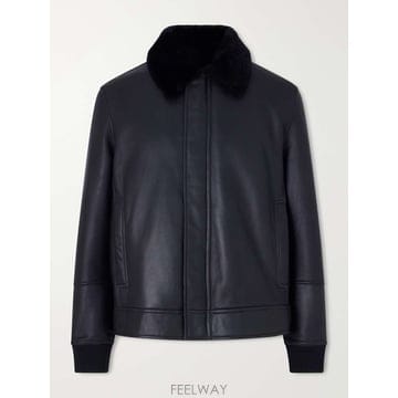 이브 살로몬 시어링트림 레더 블루종 자켓 27W25WHV60767M B0082296761