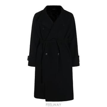 딸리아또레 블랙 울 미디 코트 HERON770116UN3523 B0482297292