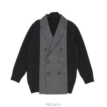 26 F/W 사카이 울 플란넬 X 울 니트 가디건 2608762/30 B0742280730