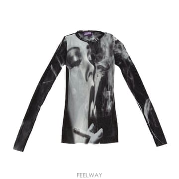 26 F/W 장 폴 고티에 메쉬 롱 슬리브 탑 프린트 스모킹 WOME B0742290918