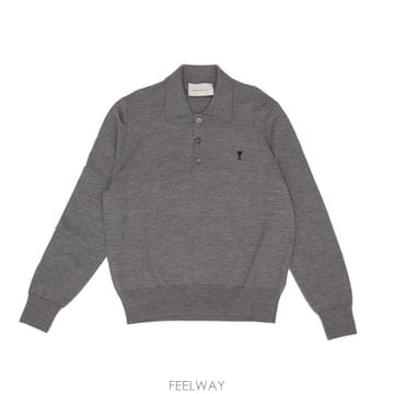 26 F/W 아미 QUOTA 폴로 스웨터 WITH 콘트라스트 아미 드 B0742293541