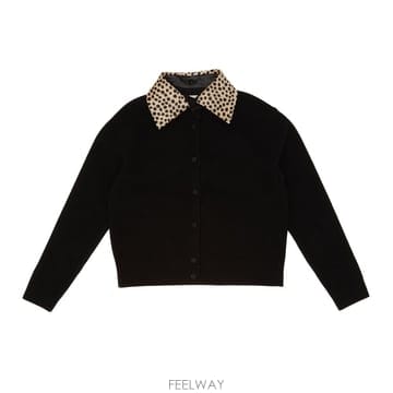 26 F/W 로헤 레더 치타 카라 가디건 42123327/001_30 B0742296481