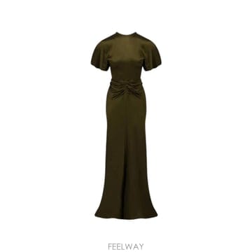 빅토리아베컴 gathered waist flared hem maxi dress 12208812523784 T