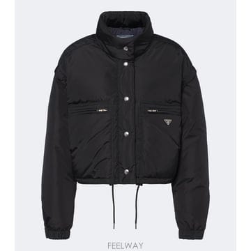 프라다 Re Nylon 크롭 다운 재킷