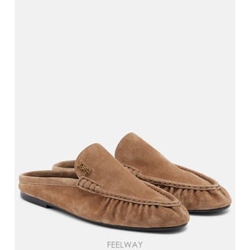 생로랑 Le Loafer 스웨이드 뮬