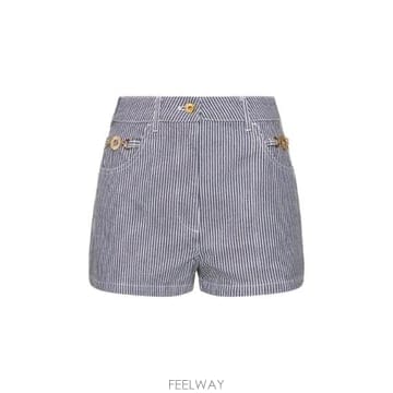 파투 여성 하이웨이스트 버튼 장식 쇼츠
