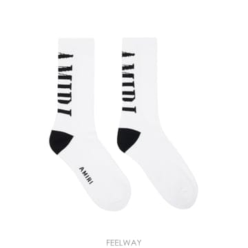 아미리 화이트   블랙 버티컬 코어 양말 PF22MHR002 111 TP877226647