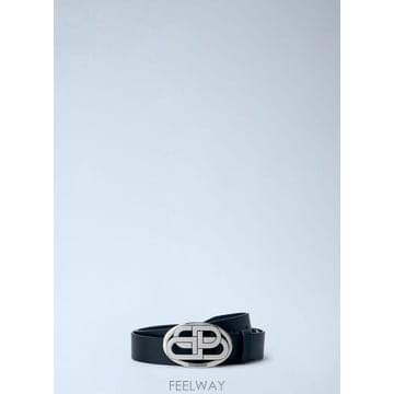 26 FW 발렌시아가 남성 타원형 BB 벨트 bal0165021blk