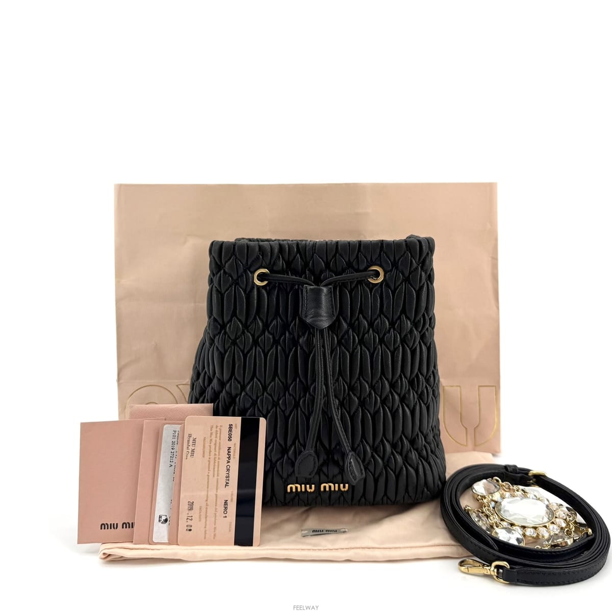 Miu Miu *��ȭ����* �̿�̿� ���׶�� ũ����Ż ��Ŷ�� 5BE050*��ȭ����* �̿�̿� ���׶�� ũ����Ż ��Ŷ�� 5BE050