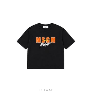 키즈 자수 반팔 티셔츠 블랙 F6MSJBTH282 110