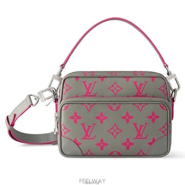 26 FW 루이비통 핑크 Nil 닐 모노그램 글로우 캔버스 탑핸들 숄더백