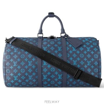 26 FW 루이비통 다크 블루 Keepall 키폴 50 카프스킨 반들리에 더플백