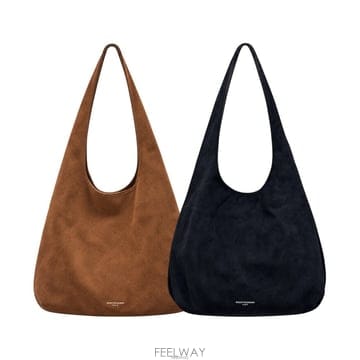 우영미 스웨이드 호보백 블랙 카멜 W263BA06664B