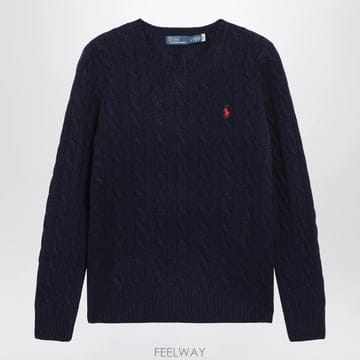 25 F/W 폴로 랄프로렌 크루넥 케이블니트 울 & 캐시미어 스웨터  B0052304544