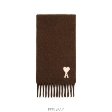 26FW 아미 알파카 아미 드 꾀흐 스카프 USF673 AW0004 2221 BROWN