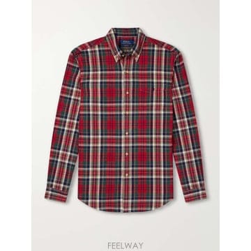 폴로 랄프로렌 로고-엠브로이드 체크 COTTONOXFORD 셔츠 7 B0082291451