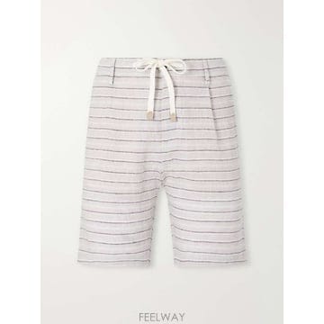 일레븐티 스트레이트레그 스트라이프 드로스트링 린넨 쇼츠 N75BER B0082291493