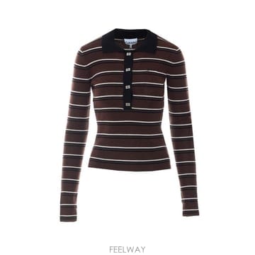26 F/W 가니 리브드 울 롱 슬리브 폴로 A1170004/999 B0012296553