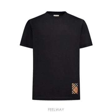 Burberry �ؿ� �θ���� ������ ���� üũ ���ø��ɰ� ��ĵ� ��ư Ƽ���� 8132921 A1189 BLACK�ؿ� �θ���� ������ ���� üũ ���ø��ɰ� ��ĵ� ��ư 