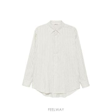 AURALEE �׶�����Ÿ �ؿ� ���� ���� COTTON AND SILK STRIPED ���� A26AS01CSLIGHTGRA�׶�����Ÿ �ؿ� ���� ���� COTTON AND SILK STRIPED ��