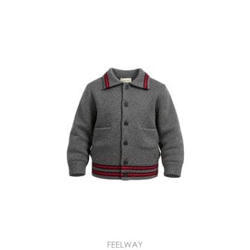 구찌 GUCCI KIDS 그레이 스웨터 WITH A POLOSTYL B0302305073