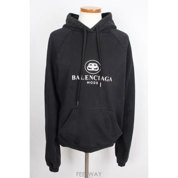 발렌시아가 BB로고 후드 블랙 M