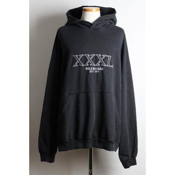 발렌시아가 XXXL 오버핏 후드티 블랙 1
