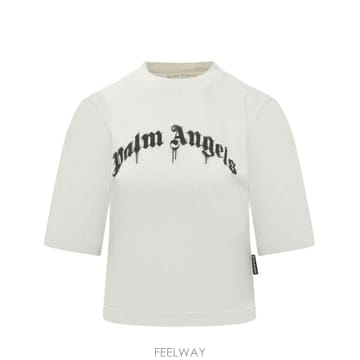 Palm Angels 26SS �ʾ����� ���� Ƽ���� PWAA079S26JER004 0310 OFF WHITE BLACK26SS �ʾ����� ���� Ƽ���� PWAA079S26JER004 0310 OFF WH