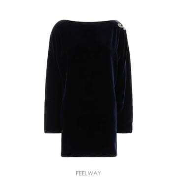 베르사체 COCKTAIL 드레스 비스코스 실크 리퀴드 벨벳 1026 B0442296867