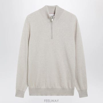 26 F/W 브루넬로 쿠치넬리 샌드 캐시미어 하프지퍼 터틀넥 스웨터  B0052291582