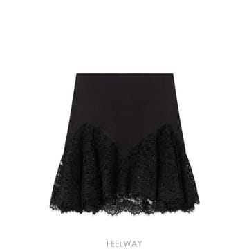 26FW 스텔라 맥카트니 미디 스커트 630188 3FU3021000 BLACK
