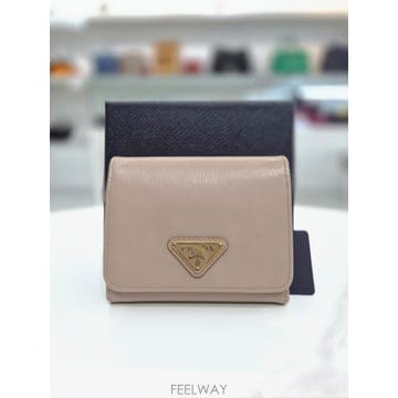 프라다 사피아노 컴팩트 지갑 핑크