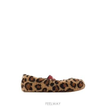 MOON BOOT Moon Boot leopard print shearling ballet flats 1221944147994Moon Boot leopard print shearling ballet flats 1221944