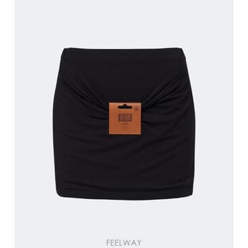 장폴 고띠에 레더 트리밍 저지 미니스커트