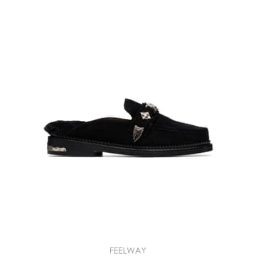 토가풀라 블랙 스웨이드 퍼 슬립온 로퍼 FTGPW154309001 TP877238384