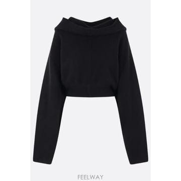 [E32]릭오웬스 RO02F5689KWSF09 의류 니트 스웨터 가디건 RICK OWENS cropped s