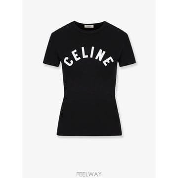 [N85]셀린느 RX0SU3O24 여성 티셔츠 민소매 긴소매 탑 CELINE Cotton T Shirt wi