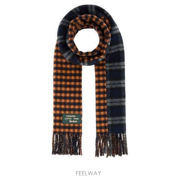 [X45]로에베 FSA4SS1W22 NAVYBLUEORANGE 여성 스카프 목도리 머플러 Embroidere