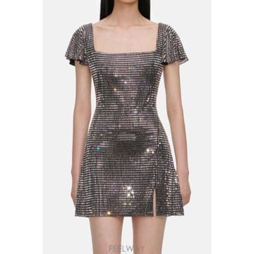 Self Portrait [G95]������Ʈ����Ʈ AW26165SGRGREY ���� ���ǽ� �巹�� GREY RHINESTONE MESH[G95]������Ʈ����Ʈ AW26165SGRGREY ���� ���ǽ� �巹�� 